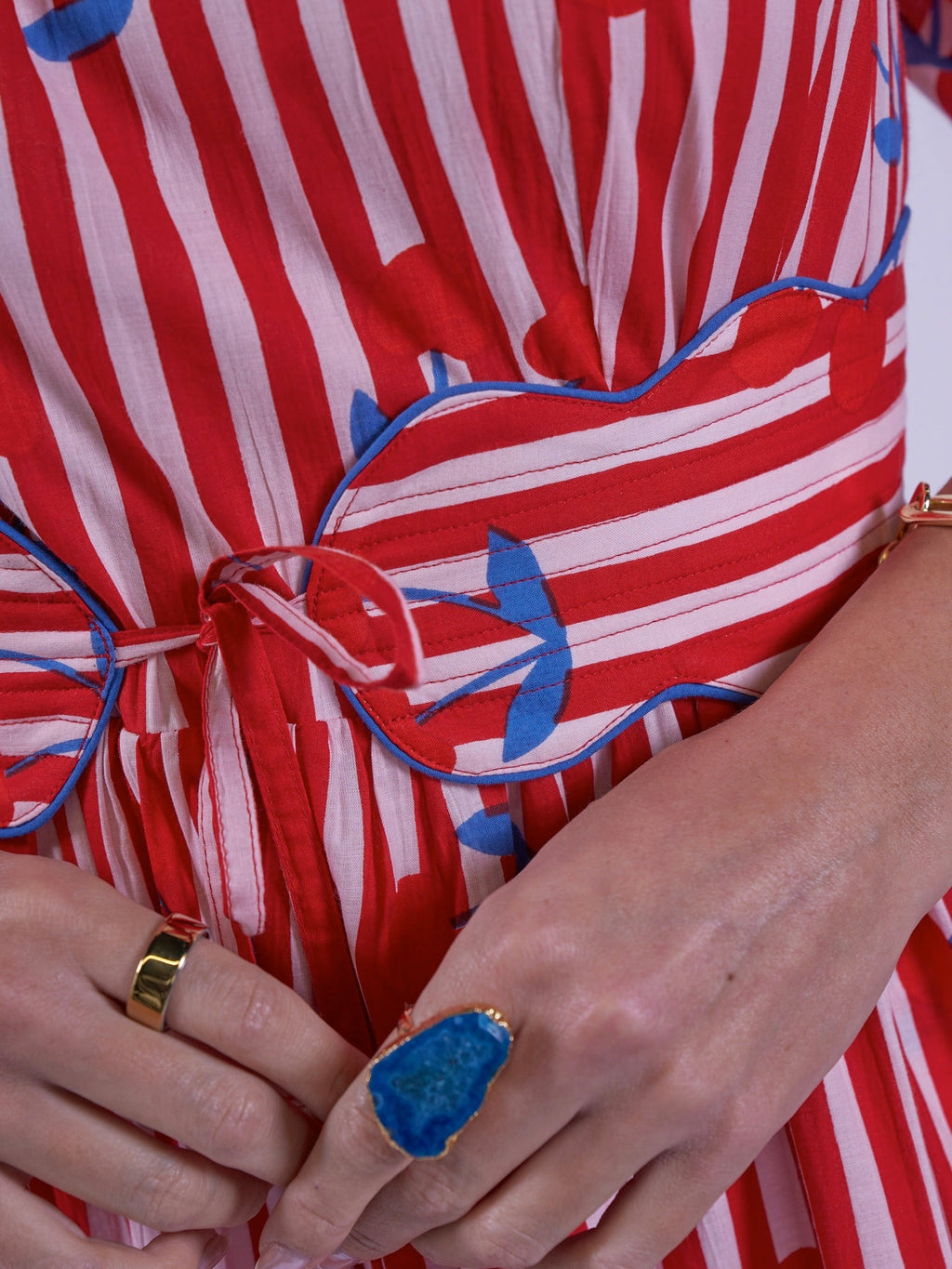 'MICHELE' DRESS IN CHERRY STRIPE
