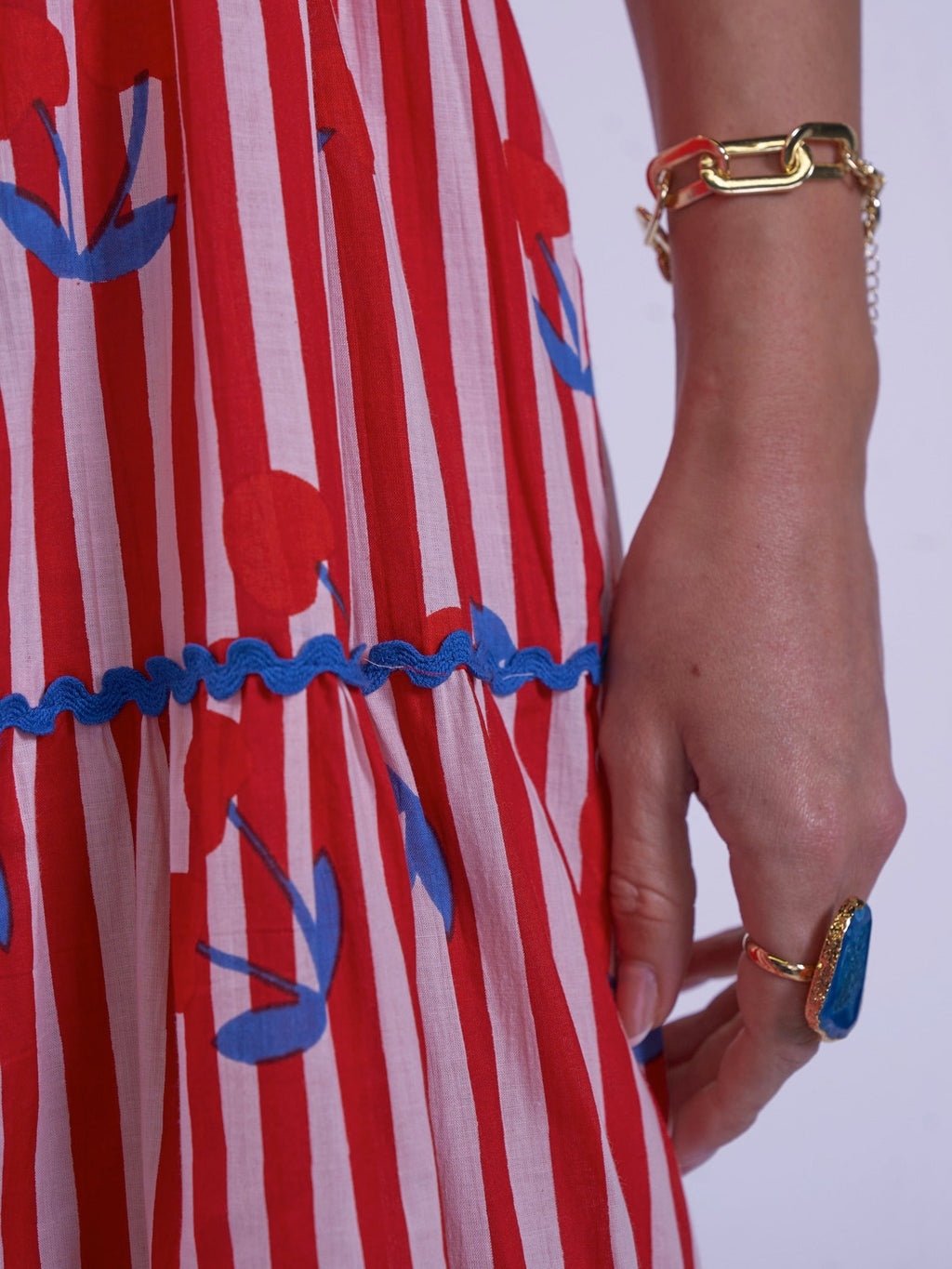 'MICHELE' DRESS IN CHERRY STRIPE