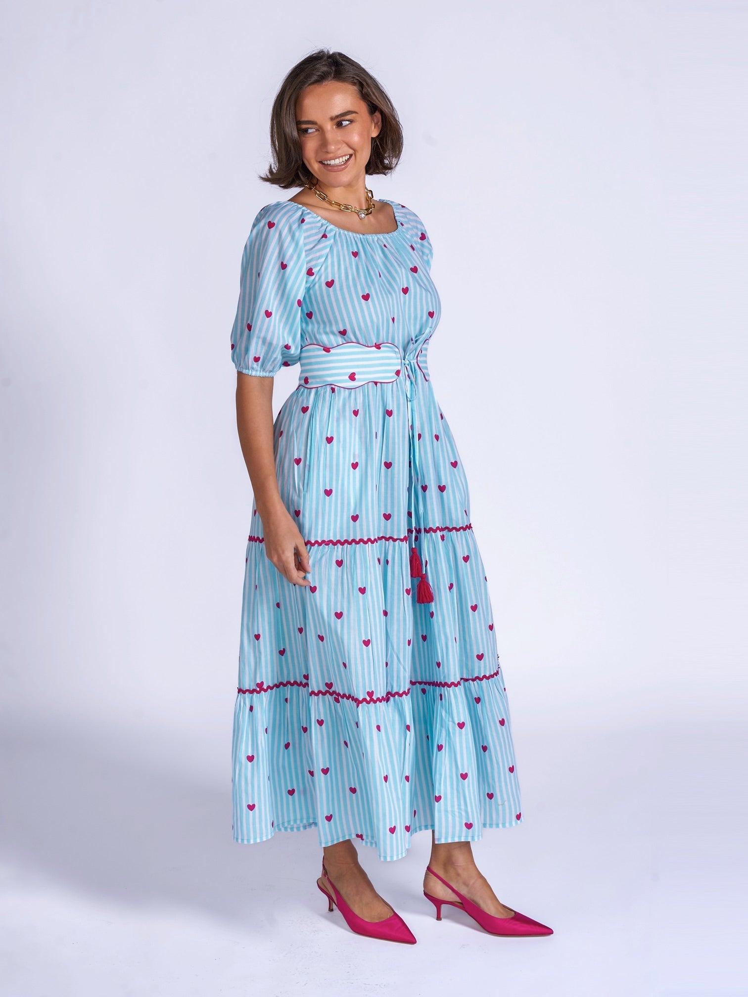 'MICHELE' DRESS IN PINK HEART