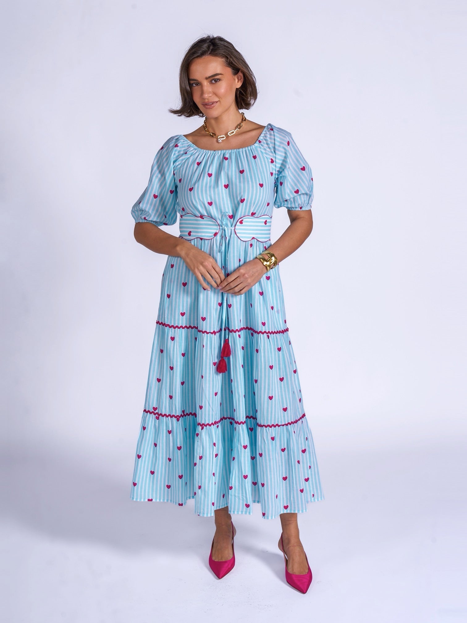 'MICHELE' DRESS IN PINK HEART