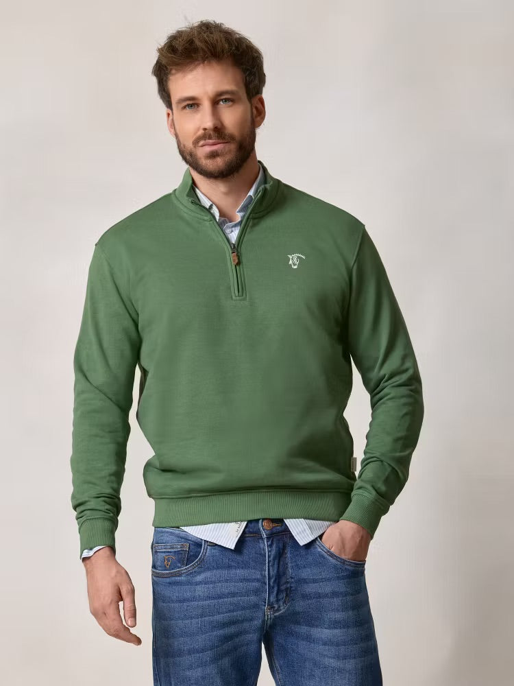 The Weekend Quarter-Zip in Mid-Green