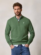 The Weekend Quarter-Zip in Mid-Green