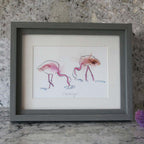 Flamingos Drinking Mini Print