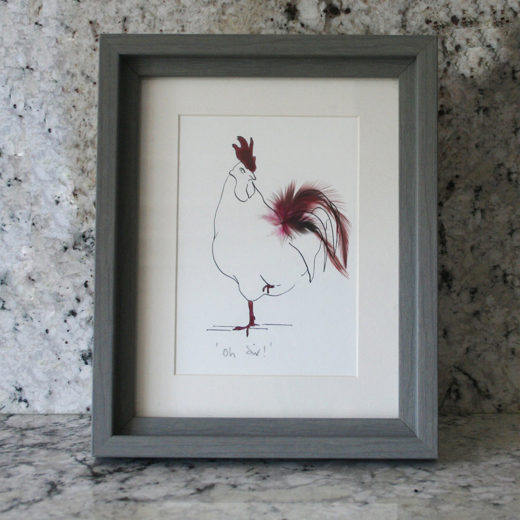 Oh Sir! Cockerel Mini Print