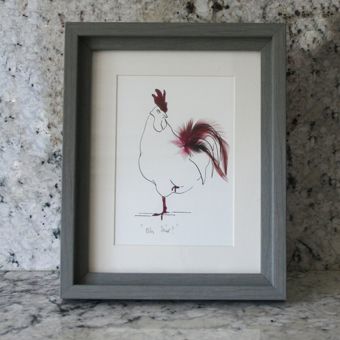 Oh Sir! Cockerel Mini Print