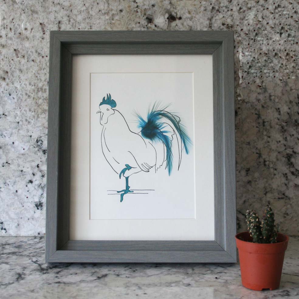 Oh Me! Cockerel Mini Print