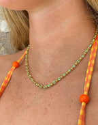 Mint Green Enamel Necklace