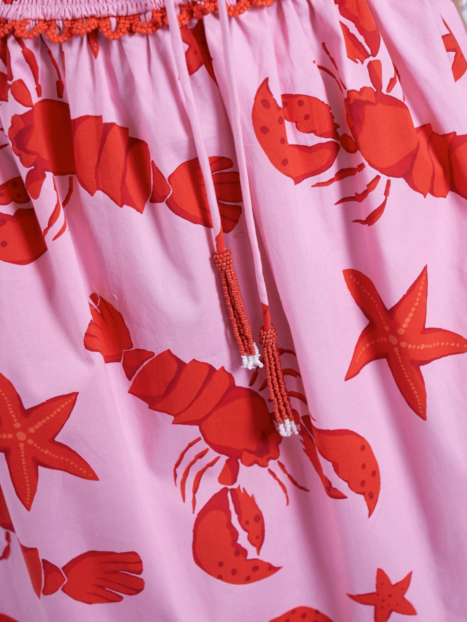 'MISHA' DRESS IN LOBSTER & STARFISH