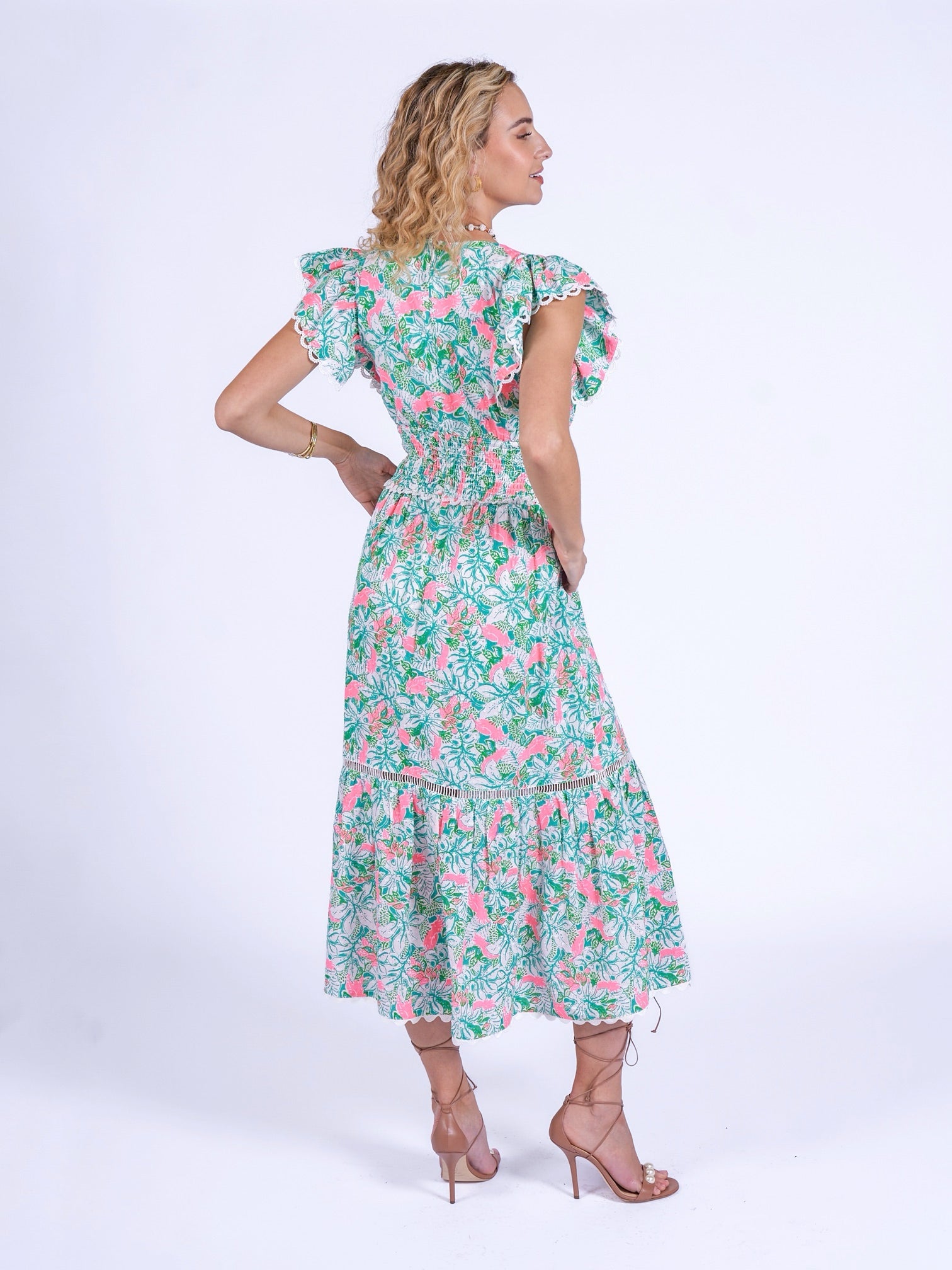 'MISHA' DRESS IN PINK PARROT