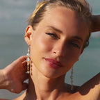 Aqua cascade earrings