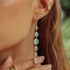 Aqua cascade earrings