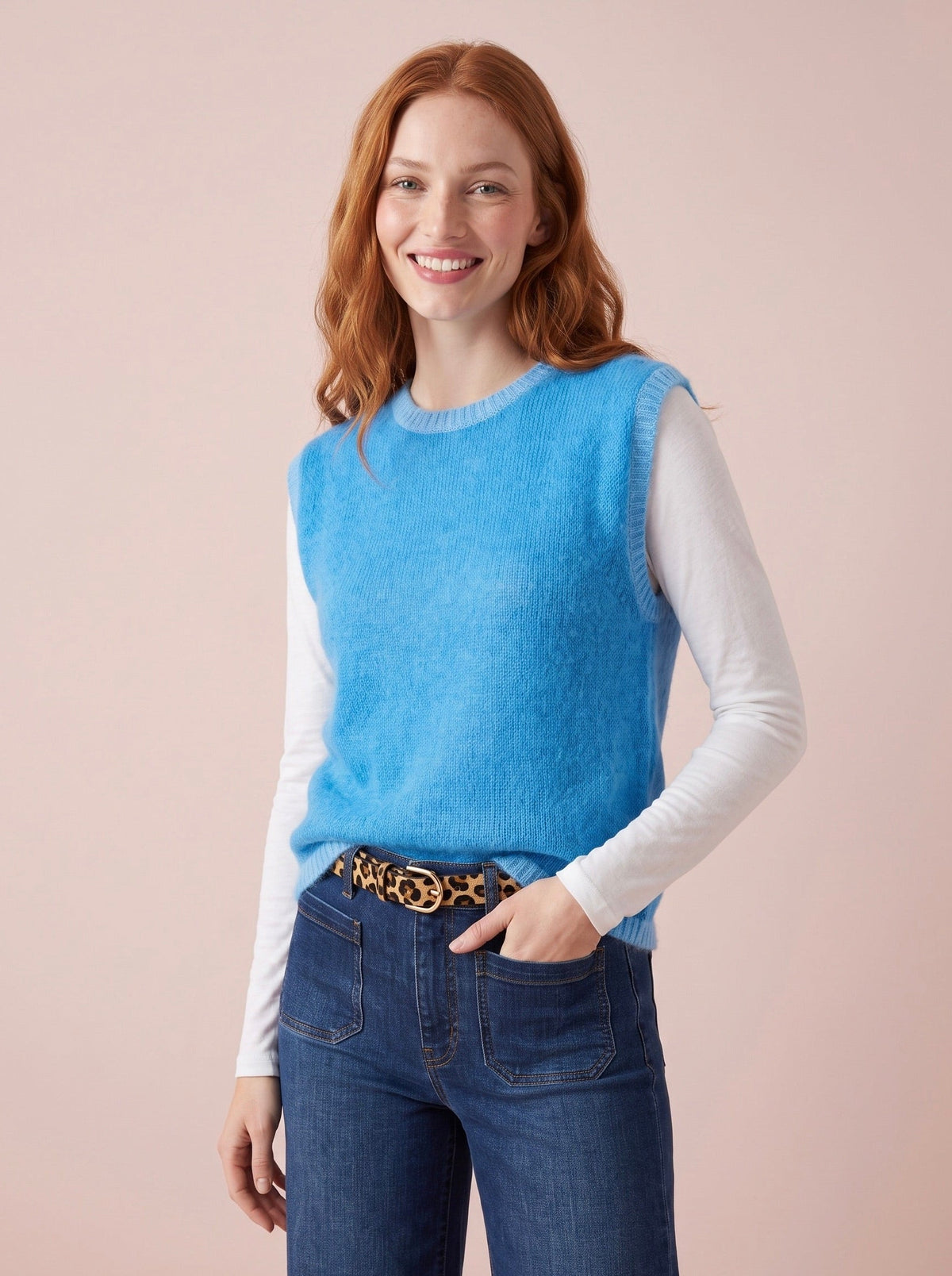 Molly Knitted Tank Top with Tonal Trim