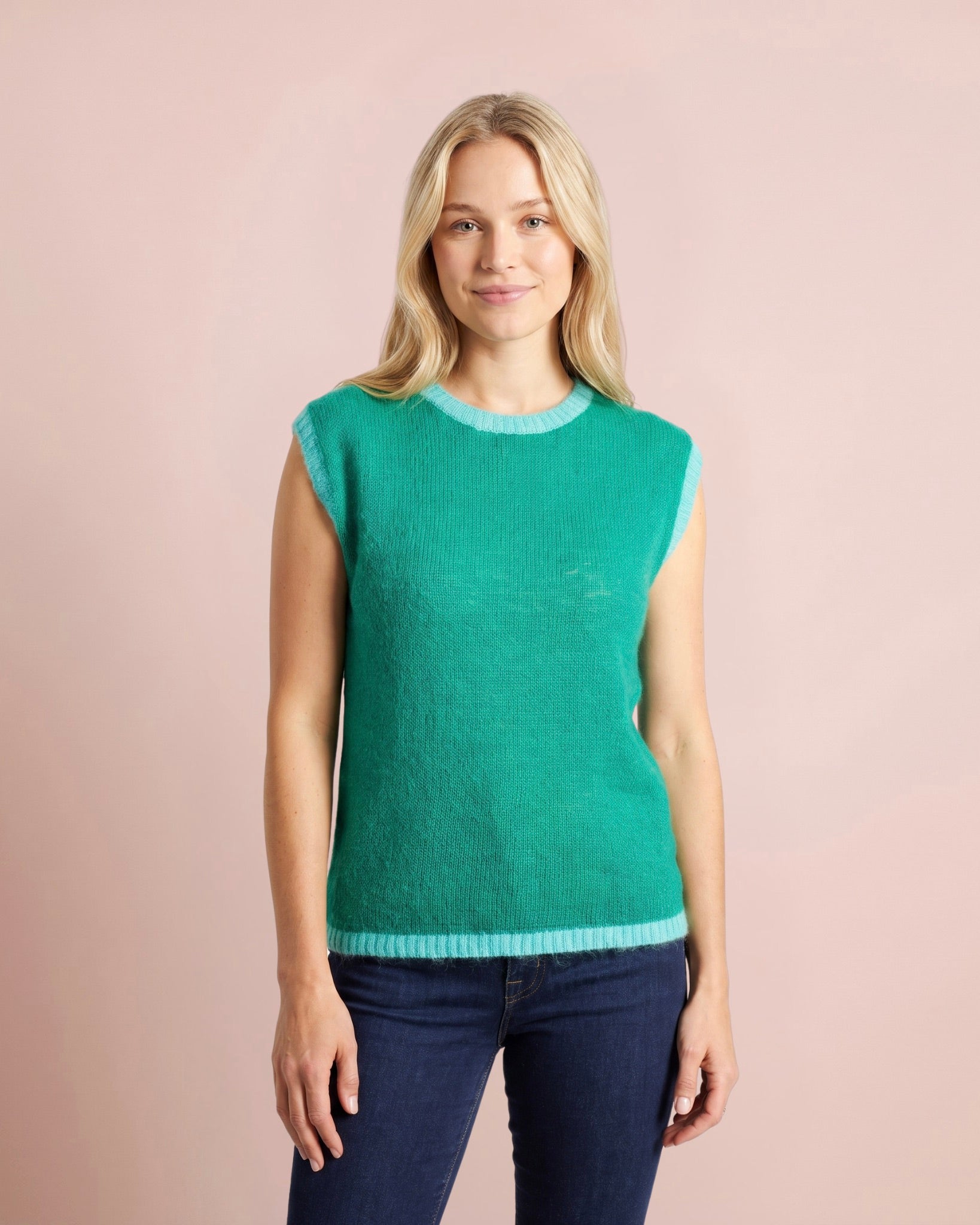 Molly Knitted Tank Top with Tonal Trim