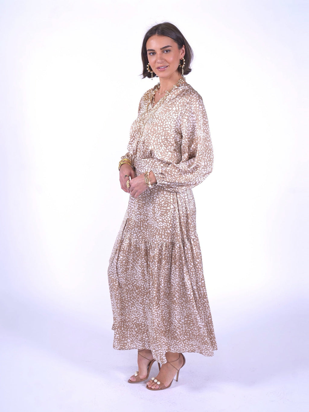 'MONACO' DRESS SNOW LEOPARD