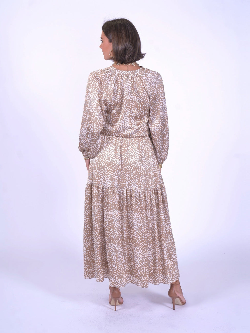 'MONACO' DRESS SNOW LEOPARD