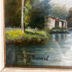 Vintage French Pastel Landscape Artwork by Jeanne Bily-Bossard in a Montparnasse Frame