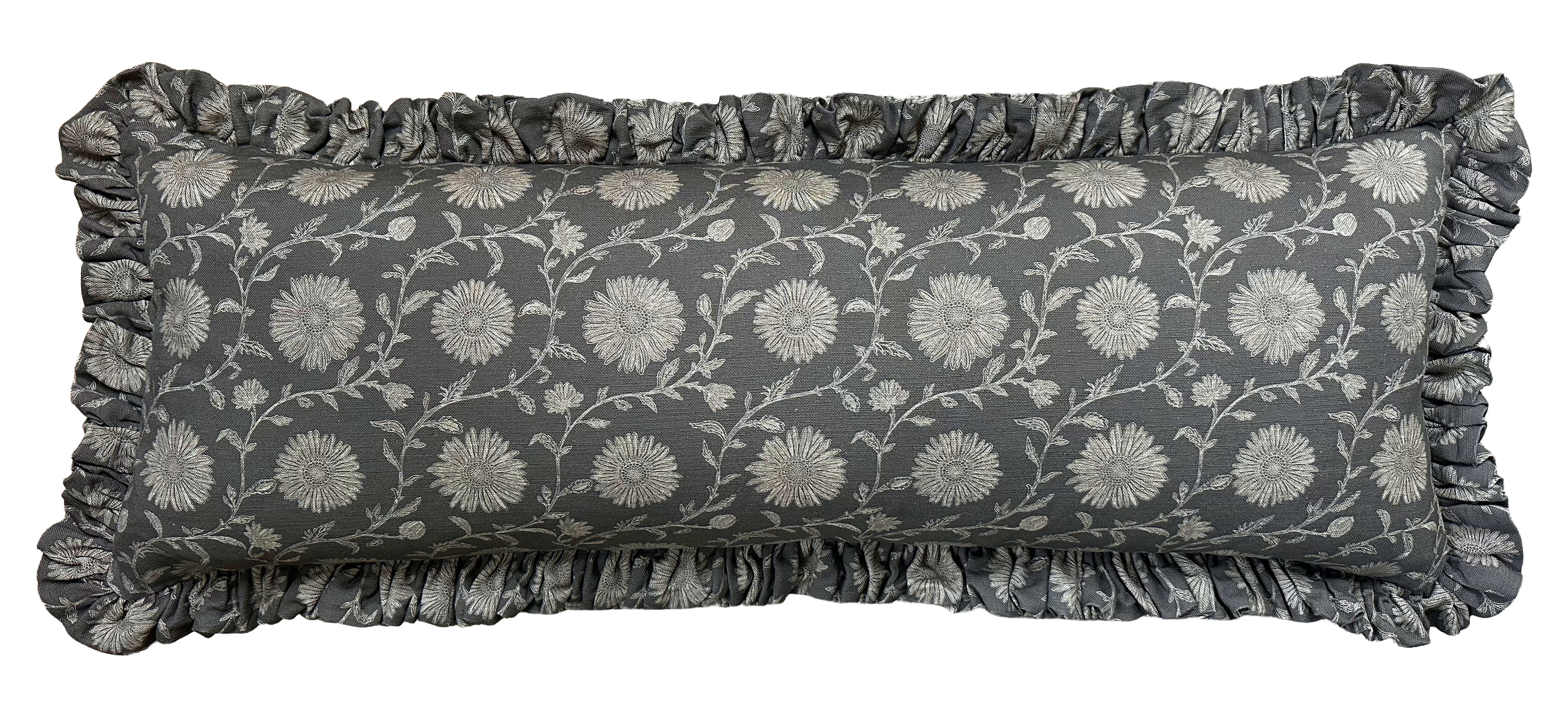 LUMBAR RUFFLE CUSHION ~ MOONPENNY WALNUT