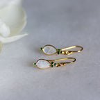 Juniper Drops in Moonstone and Emerald Zirconia