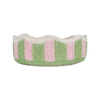 Stripy Scalloped Mini Basket - Kiwi