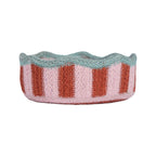 Stripy Scalloped Mini Basket - Strawberry