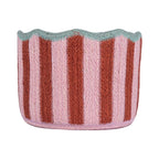 Stripy Scalloped Basket - Strawberry