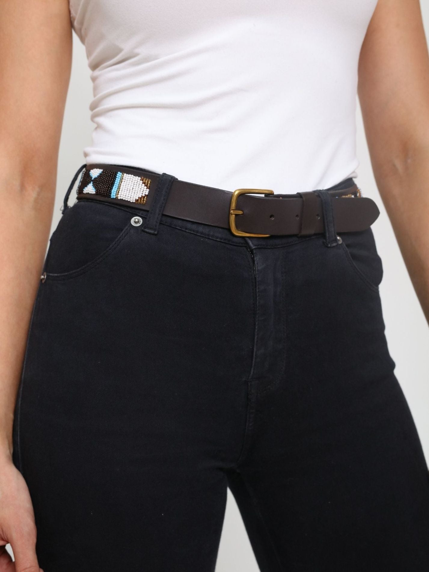 Beaded Belt - Mwezi (Narrow)