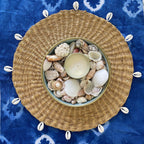 NATURAL CENTRE MAT WITH COWRIE SHELLS FROM GHANA