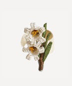 Wild Flower Napkin Ring | Handwoven Panama Hat Straw, Lily of the Valley