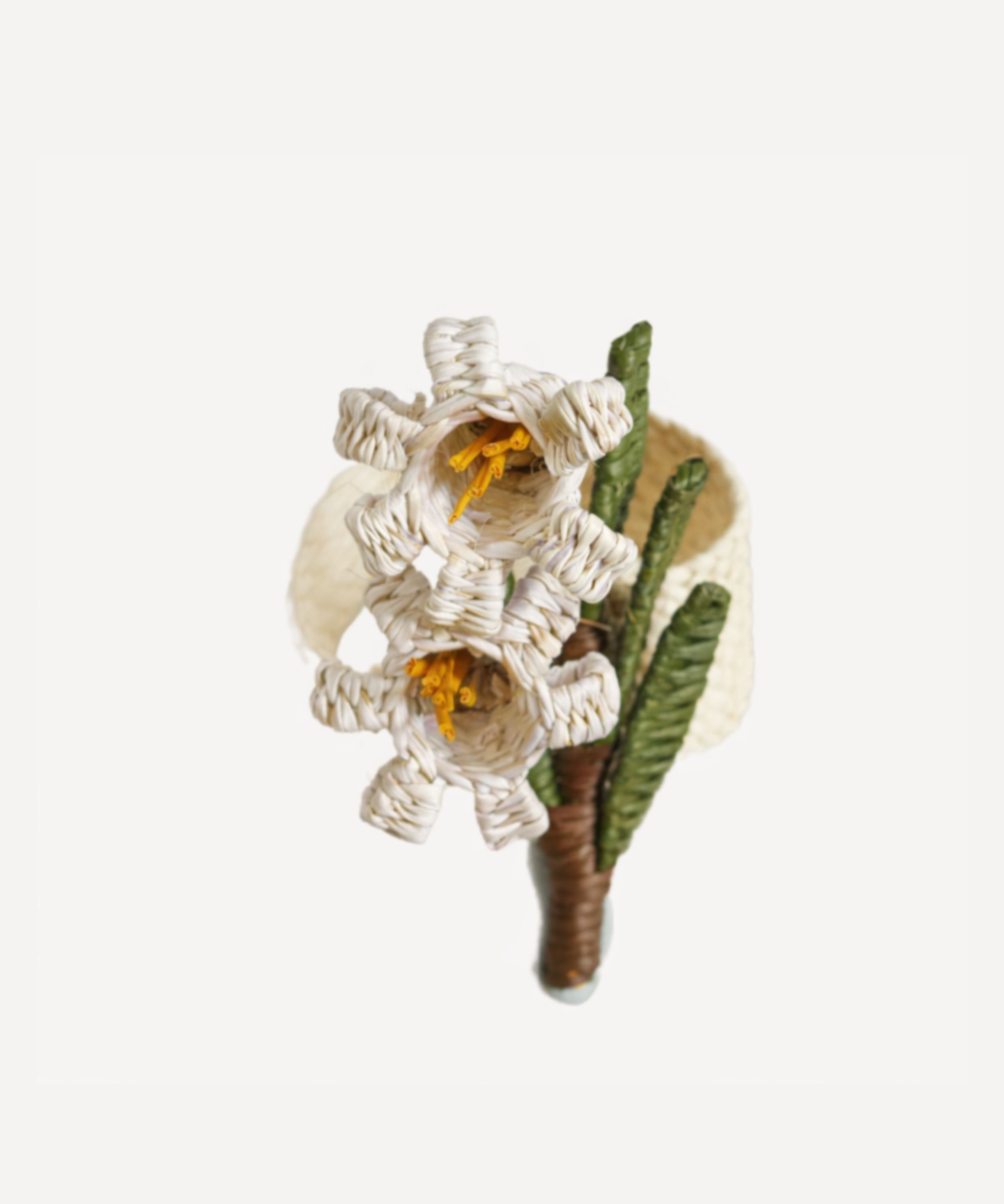 Wild Flower Napkin Ring | Handwoven Panama Hat Straw, Lily of the Valley