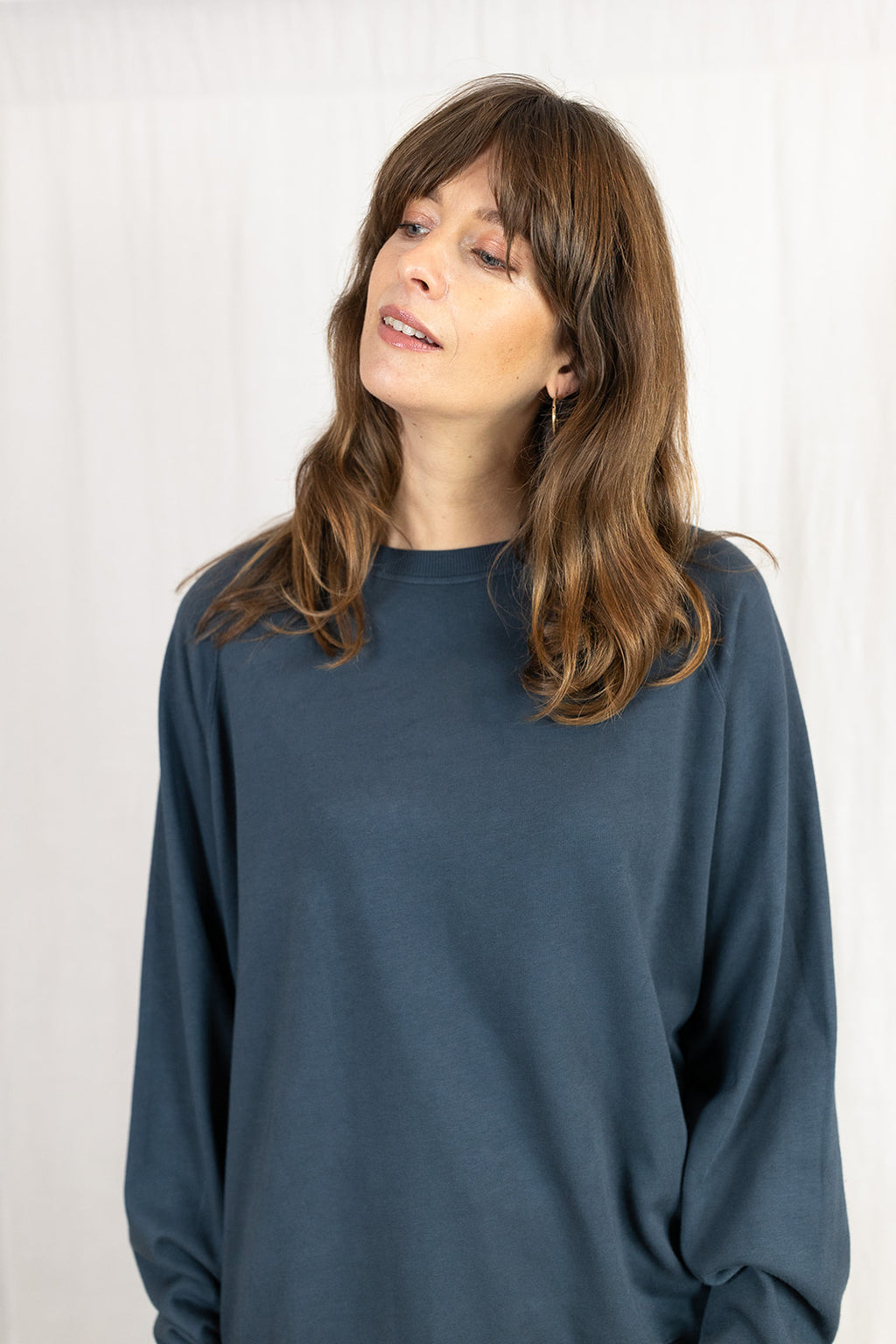 Nancy Oversized Organic Cotton Navy Sweatshirt