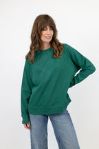 Nancy Oversized Organic Cotton Pine Green Sweatshirt