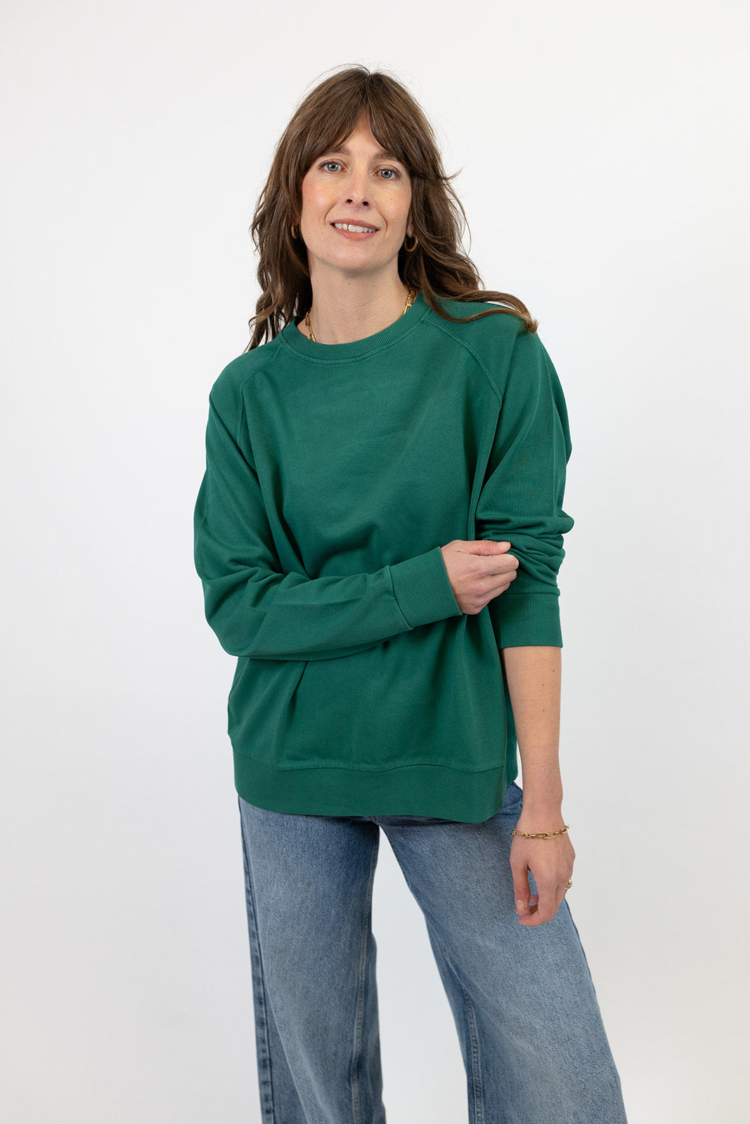 Nancy Oversized Organic Cotton Pine Green Sweatshirt