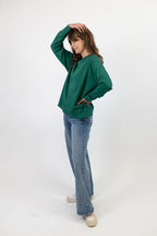 Nancy Oversized Organic Cotton Pine Green Sweatshirt