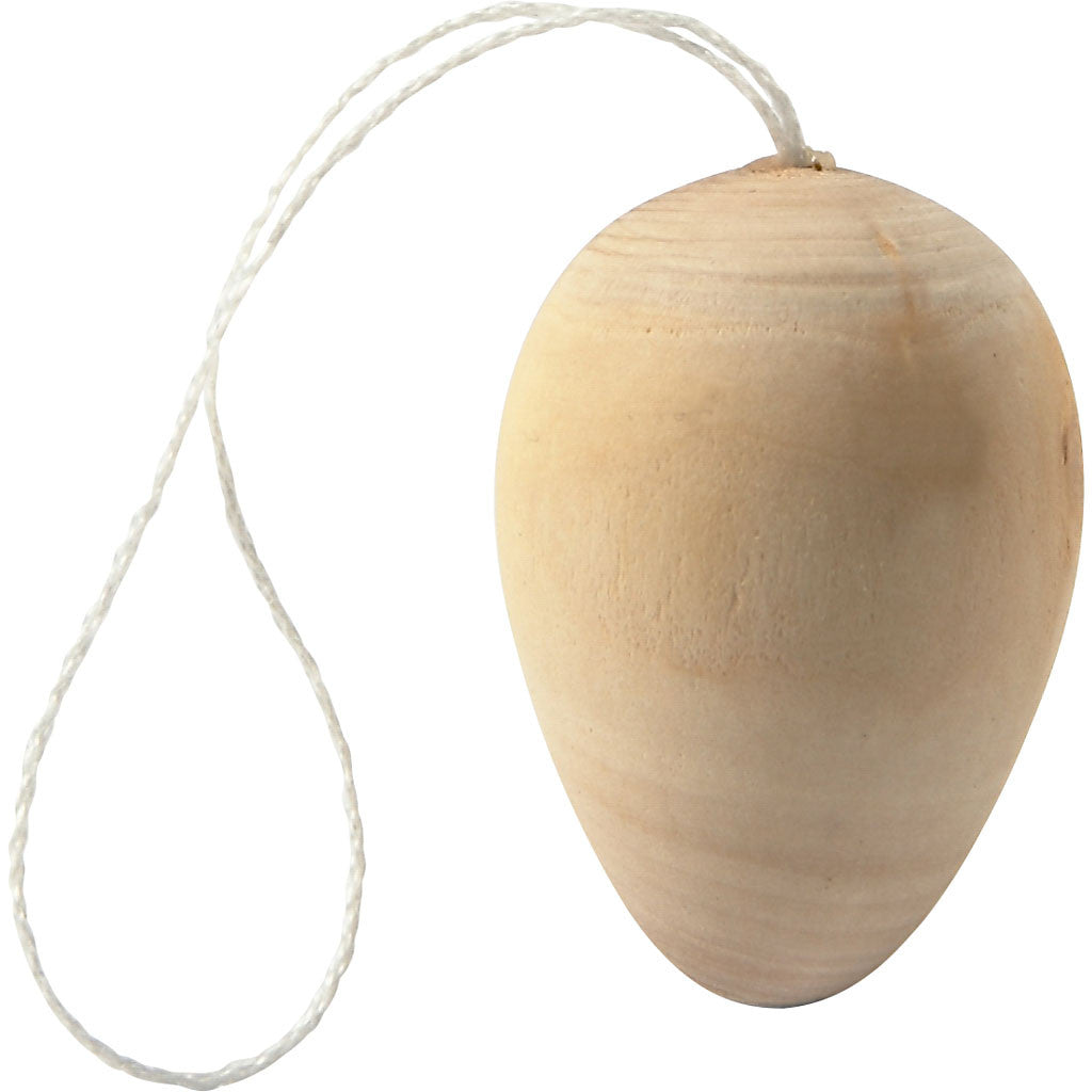 Natural Wooden Hanging Easter Egg Decorations