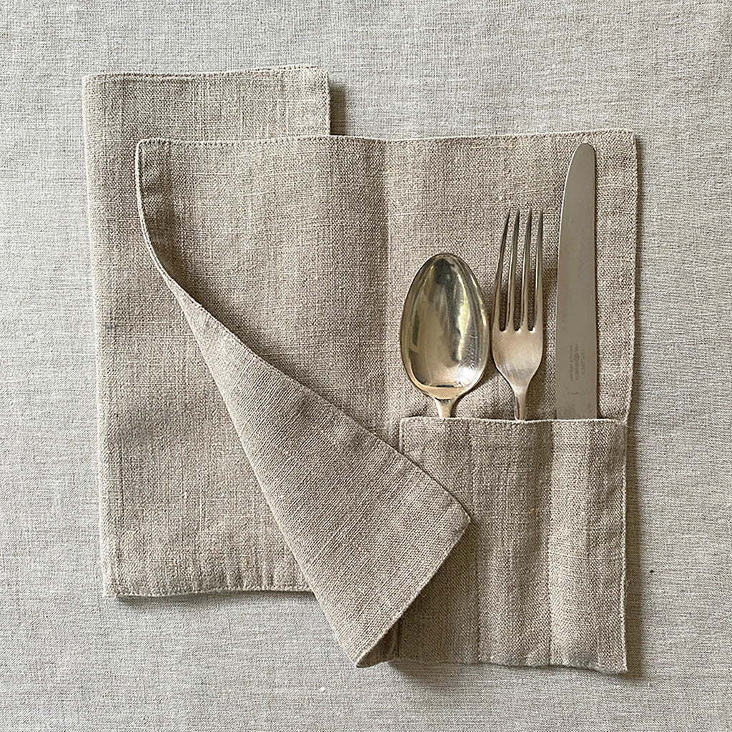 Natural Cutlery Pocket - pack of 2