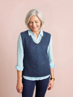 Nancy Knitted V-Neck Tank Top with Lurex Trim