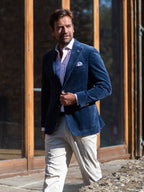 Navy Blue Corduroy Blazer