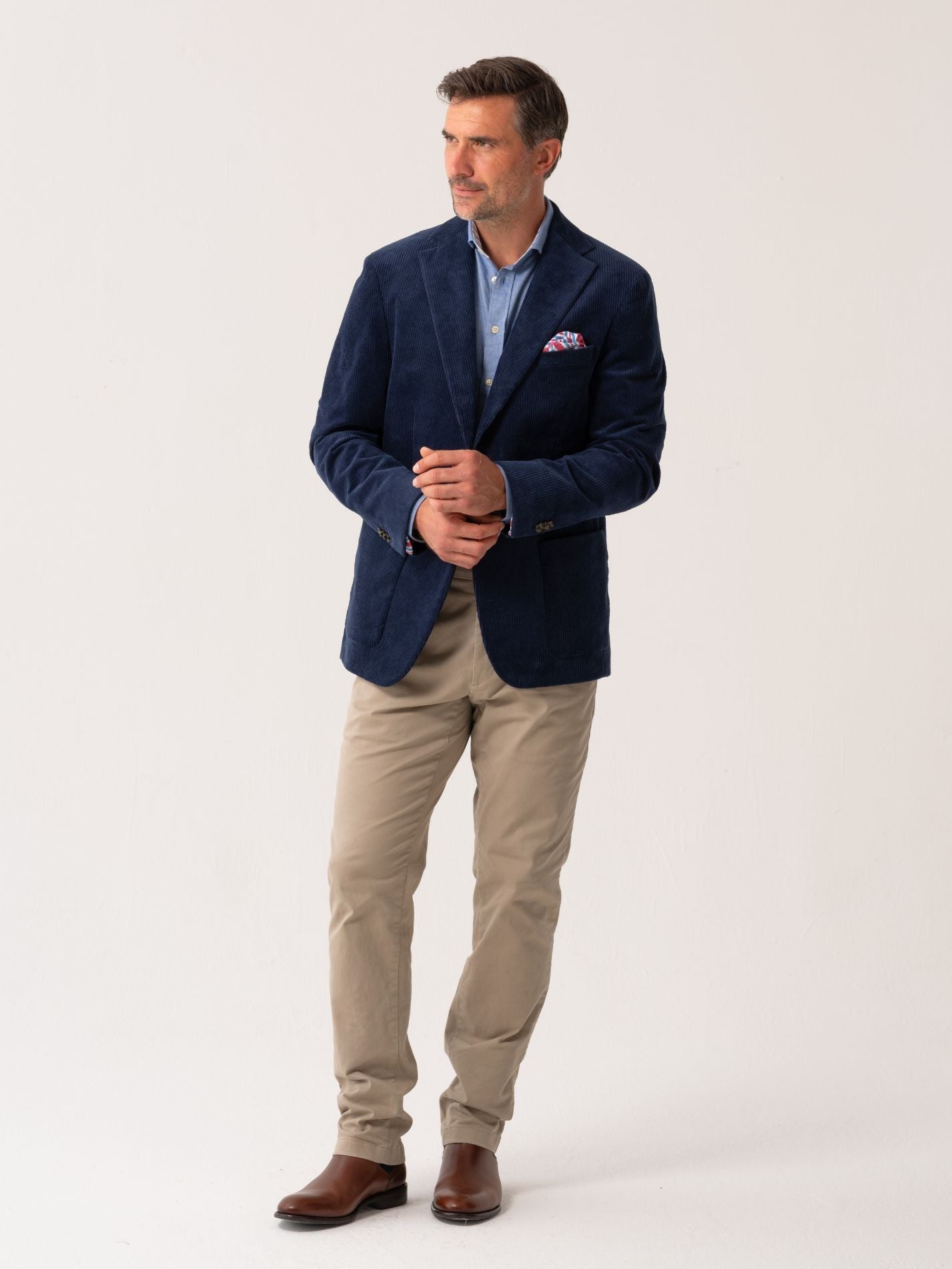 Navy Blue Corduroy Blazer