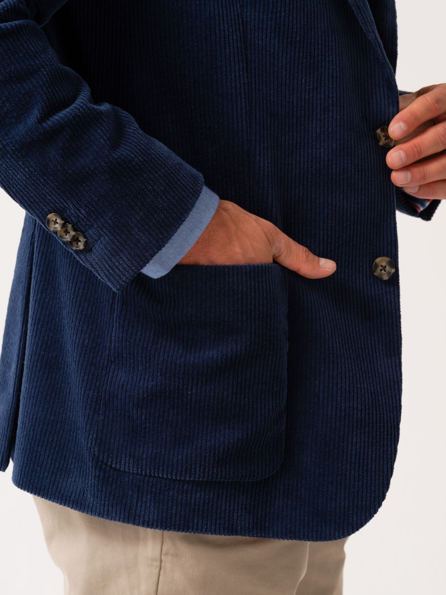 Navy Blue Corduroy Blazer