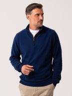 The Mara Navy Quarter Zip Jumper - Wool & Cashmere