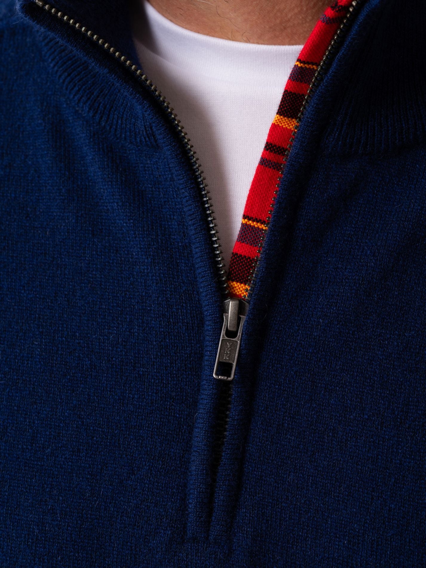 The Mara Navy Quarter Zip Jumper - Wool & Cashmere