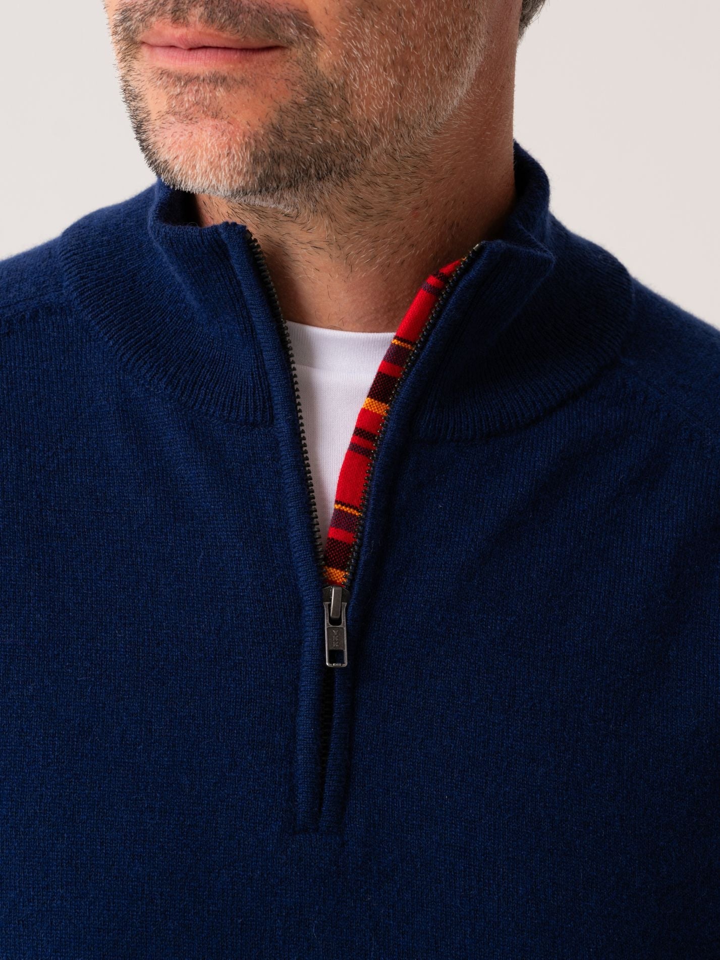 The Mara Navy Quarter Zip Jumper - Wool & Cashmere