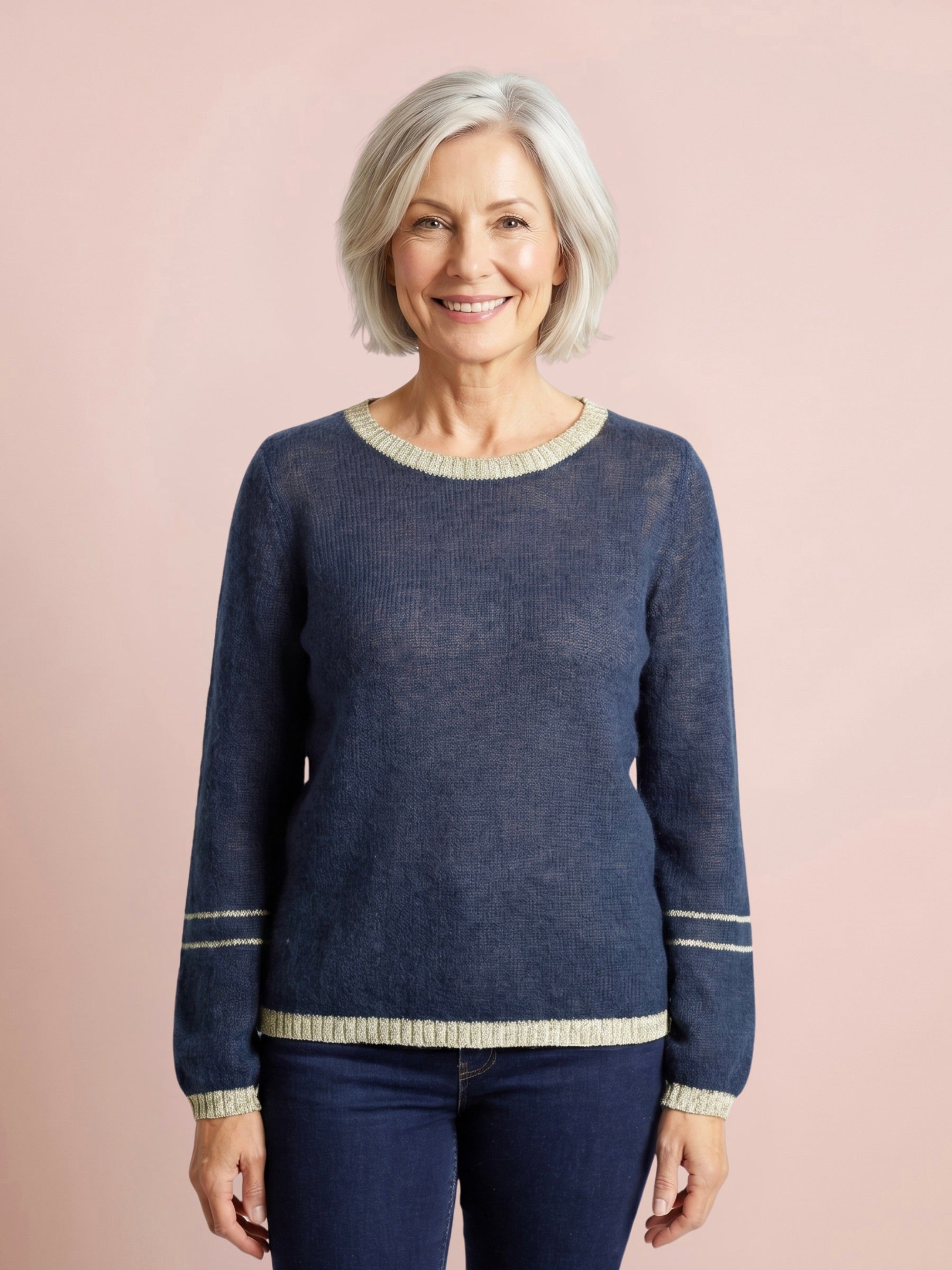 Lottie Mohair & Merino Knit Jumper with Lurex Trim