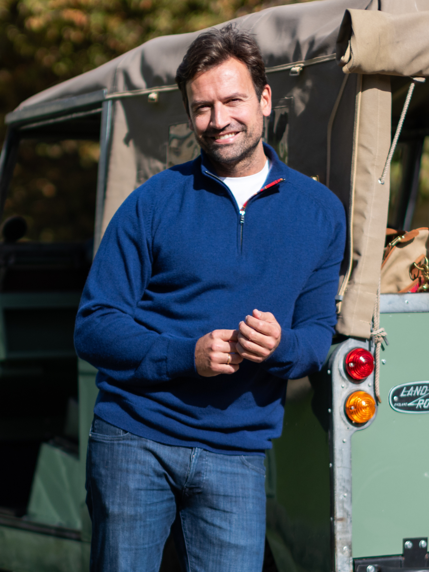 The Mara Navy Quarter Zip Jumper - Wool & Cashmere