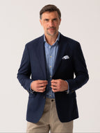 Navy Wool & Cashmere Blend Blazer