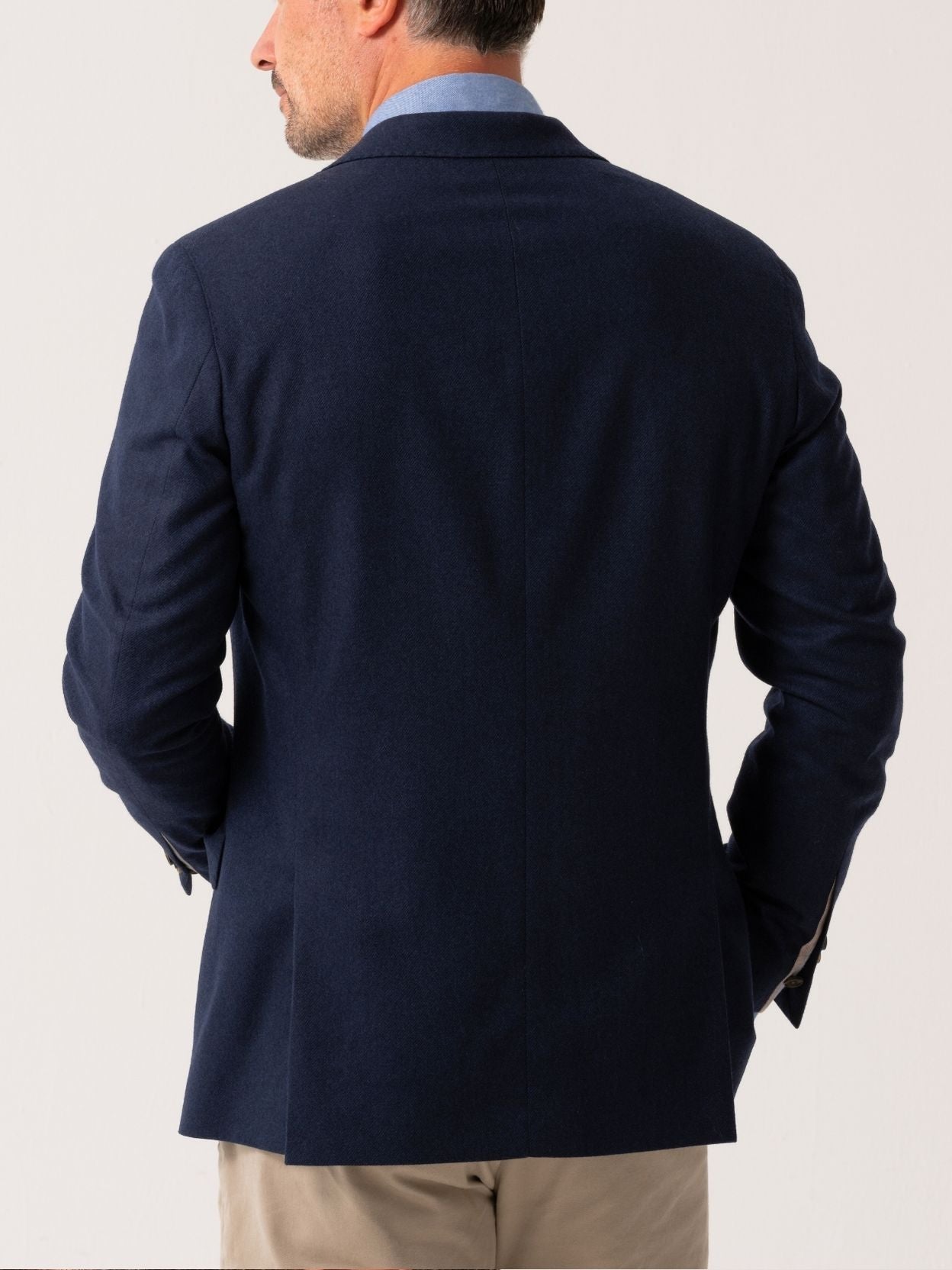 Navy Wool & Cashmere Blend Blazer
