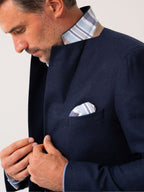 Navy Wool & Cashmere Blend Blazer