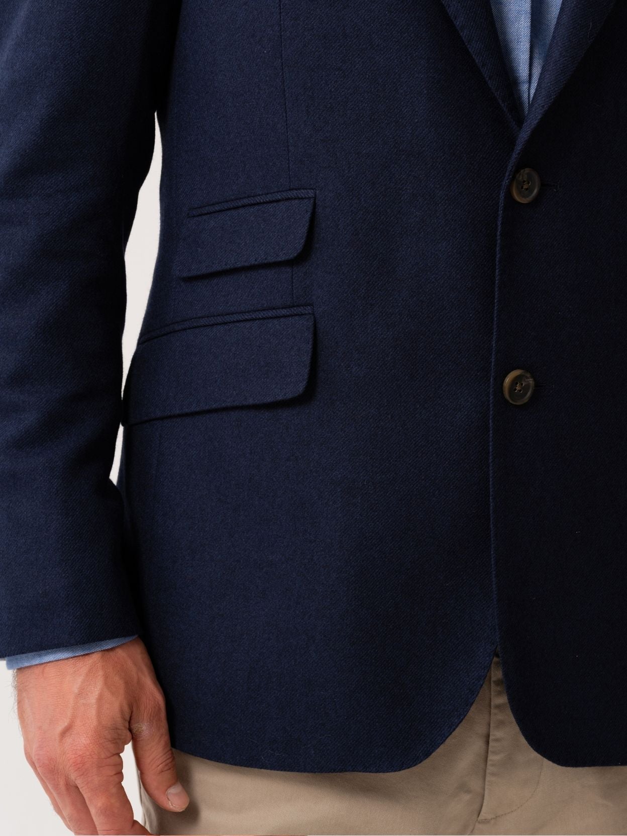 Navy Wool & Cashmere Blend Blazer