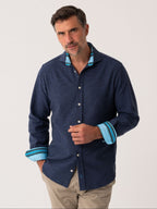 The Kikapu Shirt – Navy Basketweave Knit