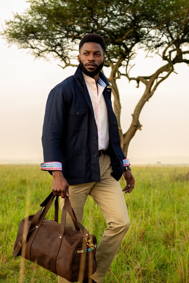 Navy Cotton Shirt Jacket